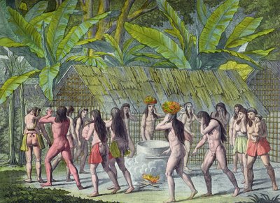 Dans van de Camacani-indianen, Brazilië, uit 